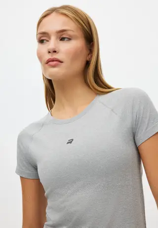 Seamless Flex Tee, Grey Melange