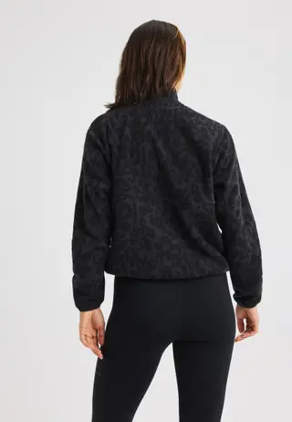 Thermal Half Zip Fleece, Grey Leo Print