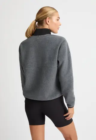 Thermal Half Zip Fleece, Grey Melange
