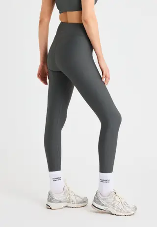 Ribbed R High Waist Tights, Dark Shadow