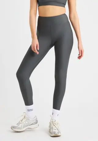 Ribbed R High Waist Tights, Dark Shadow