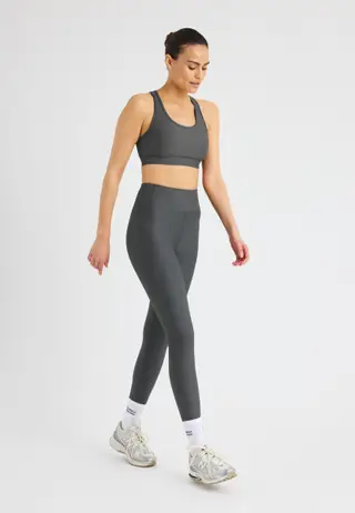 Ribbed R High Waist Tights, Dark Shadow
