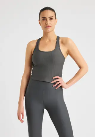 Ribbed R Tank, Dark Shadow