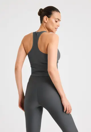 Ribbed R Tank, Dark Shadow