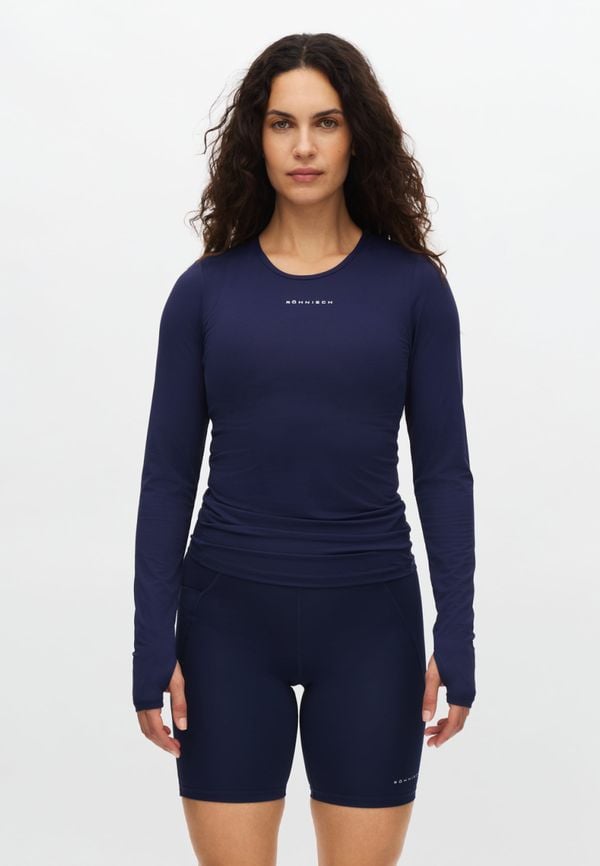 Jacquard Long Sleeve Top, Indigo