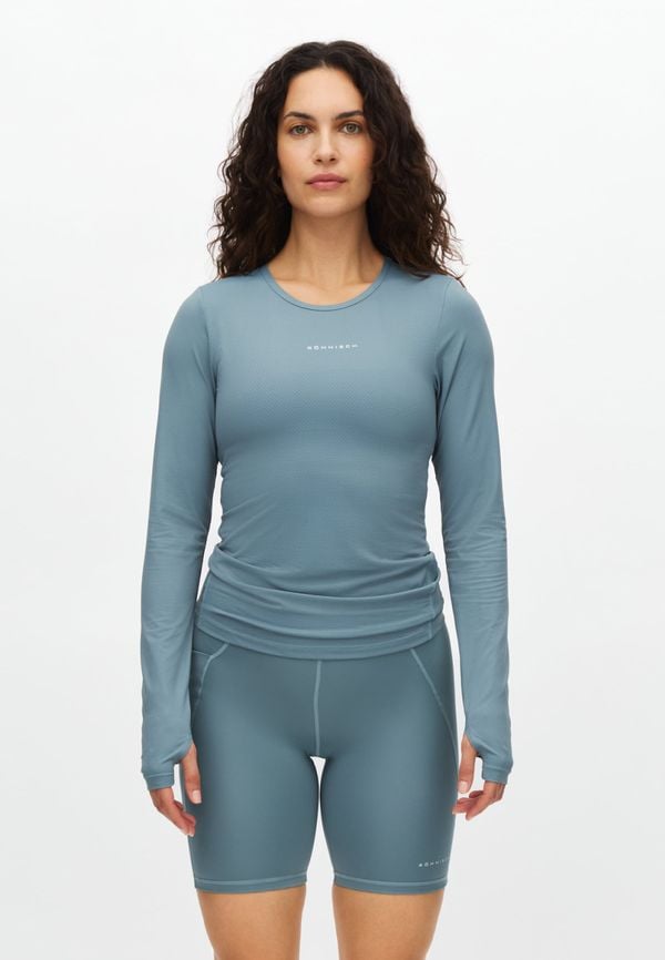 Jacquard Long Sleeve Top, Stormy Sea