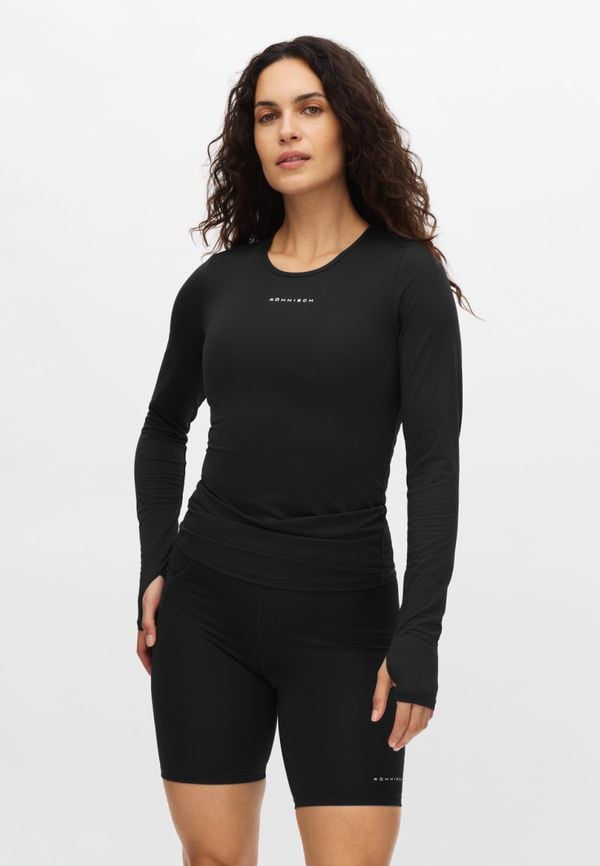 Jacquard Long Sleeve Top, Black