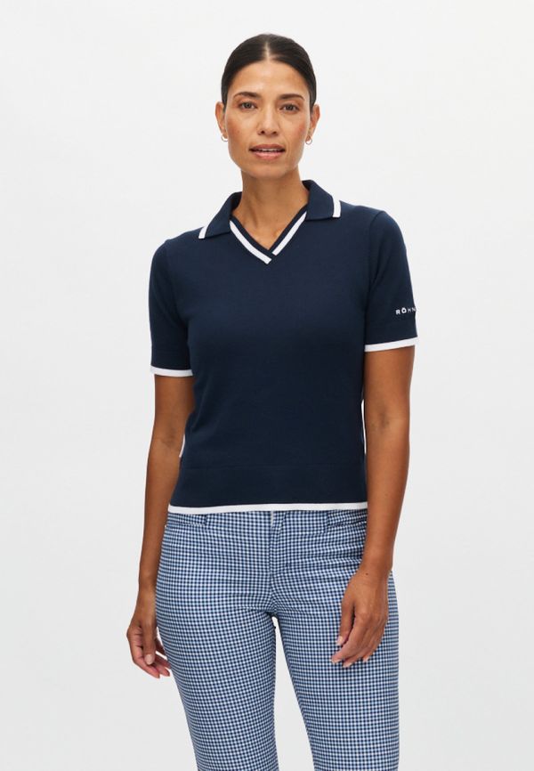 Swing Knitted Poloshirt, Navy