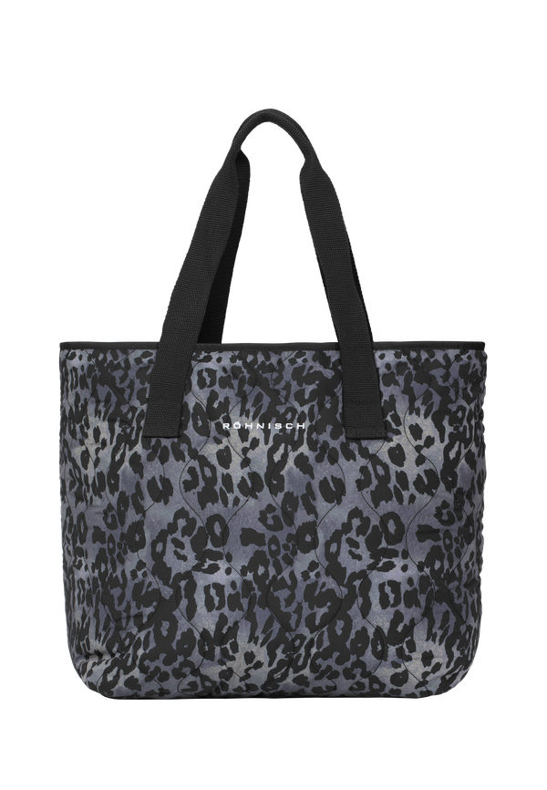 Quilted Everyday Tote, Grey Leo Print