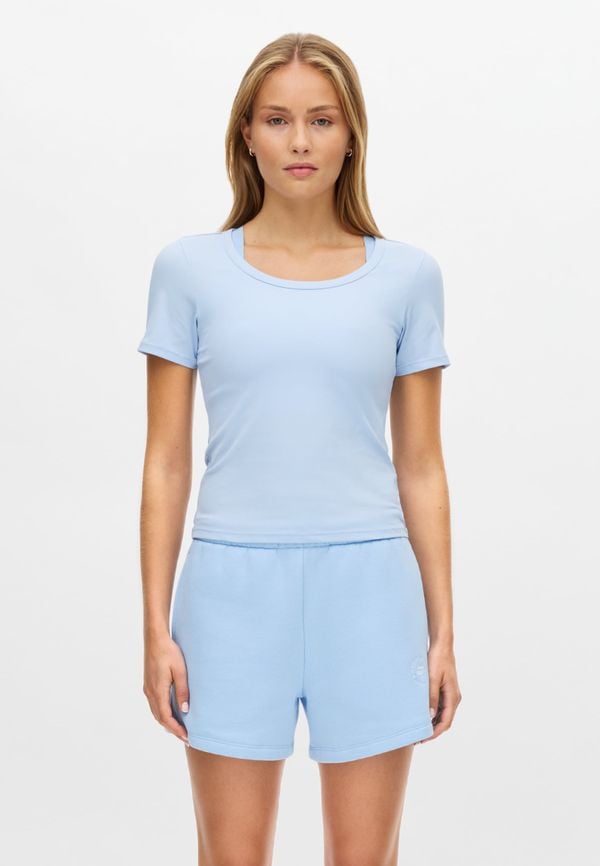 Rib Drymotion Tee, Chambray Blue