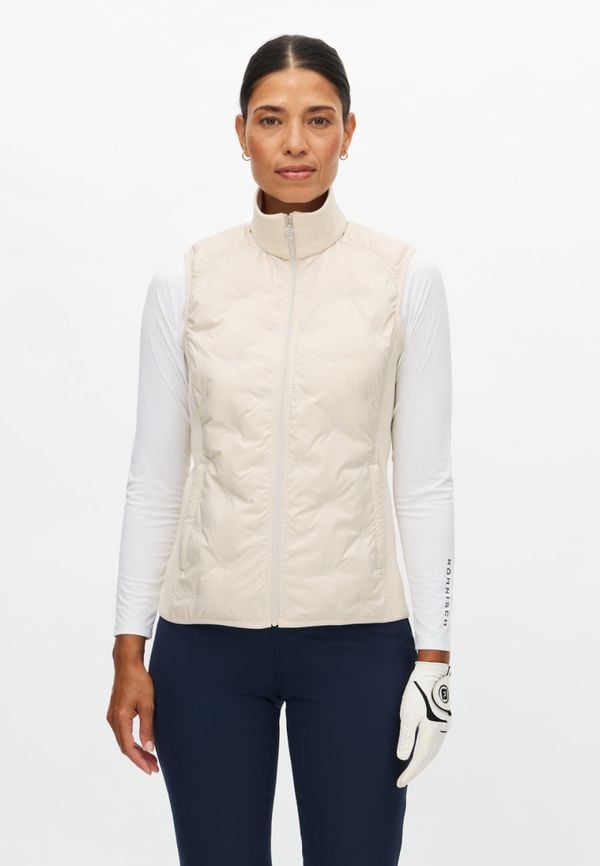Padded Windbreaker Vest, Oatmeal