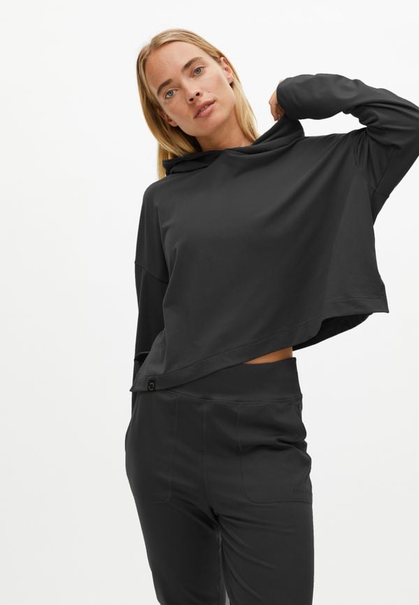 Soft Cropped Hoodie, Black