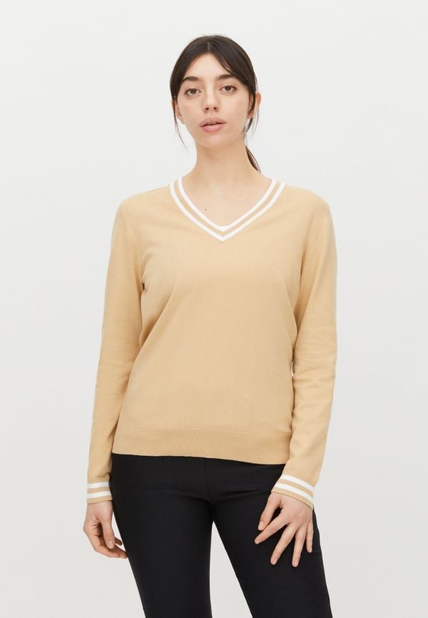 Adele Knitted Sweater, Beige Sand