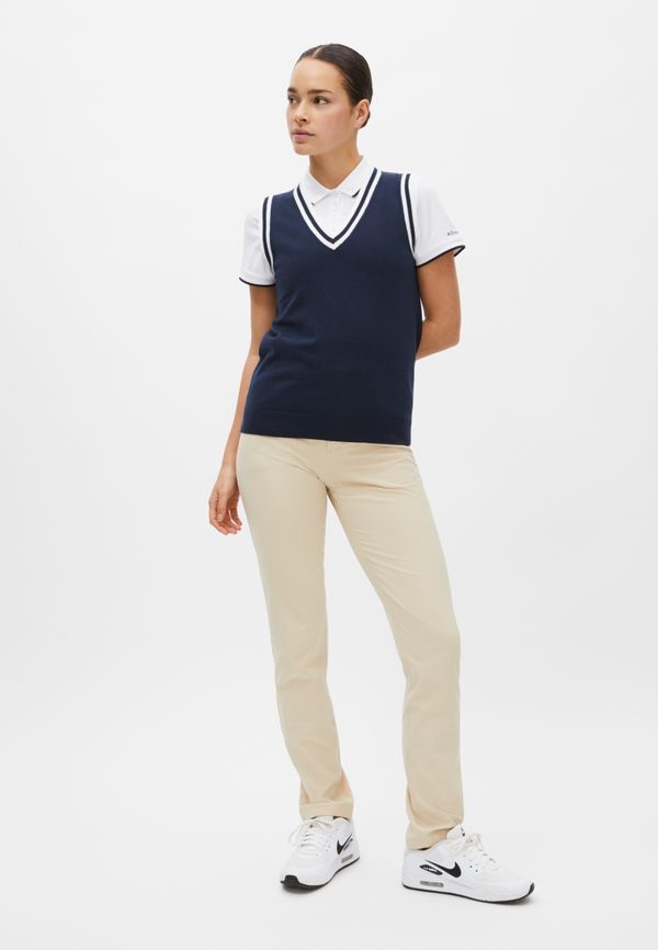 Adele Knitted Vest, Navy/White