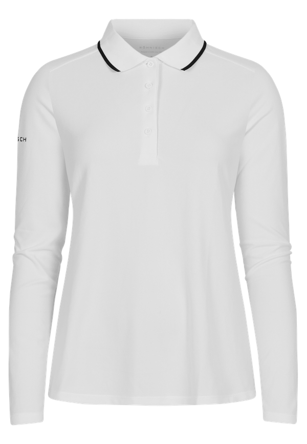 Miriam Long Sleeve Poloshirt, Pure White