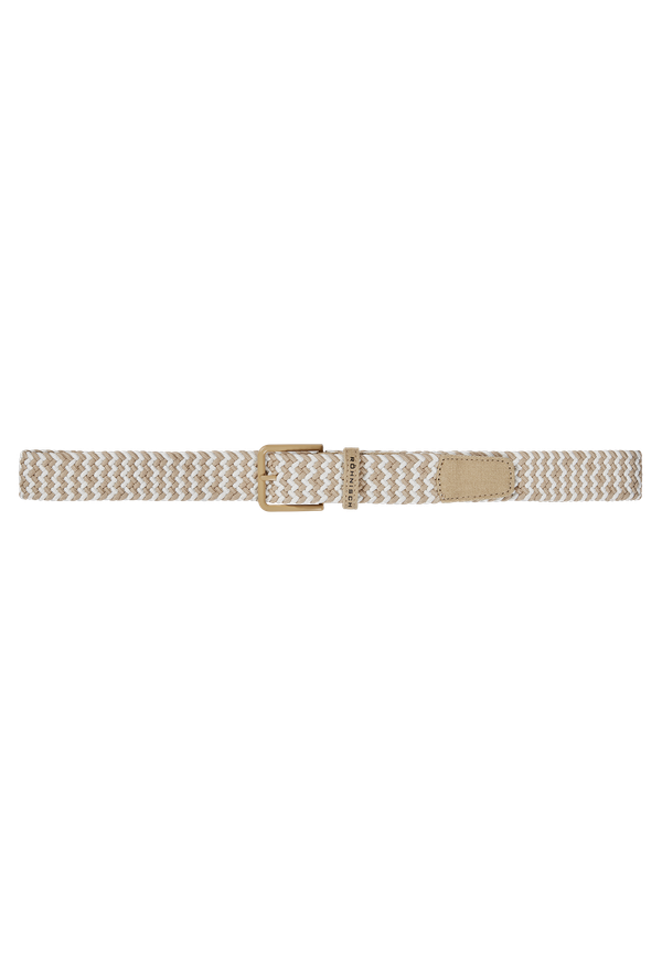 Braided Stretch Belt, Beige Sand