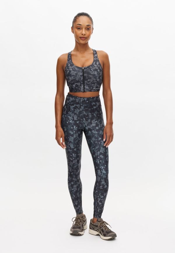 Printed High Waist Tights, Black Bloom