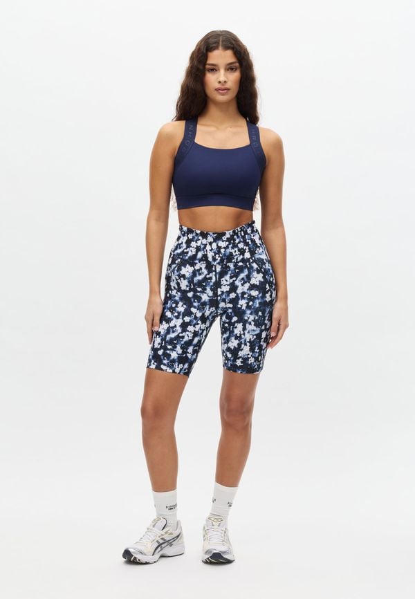 Flattering Printed Bike Tights, Indigo Bloom
