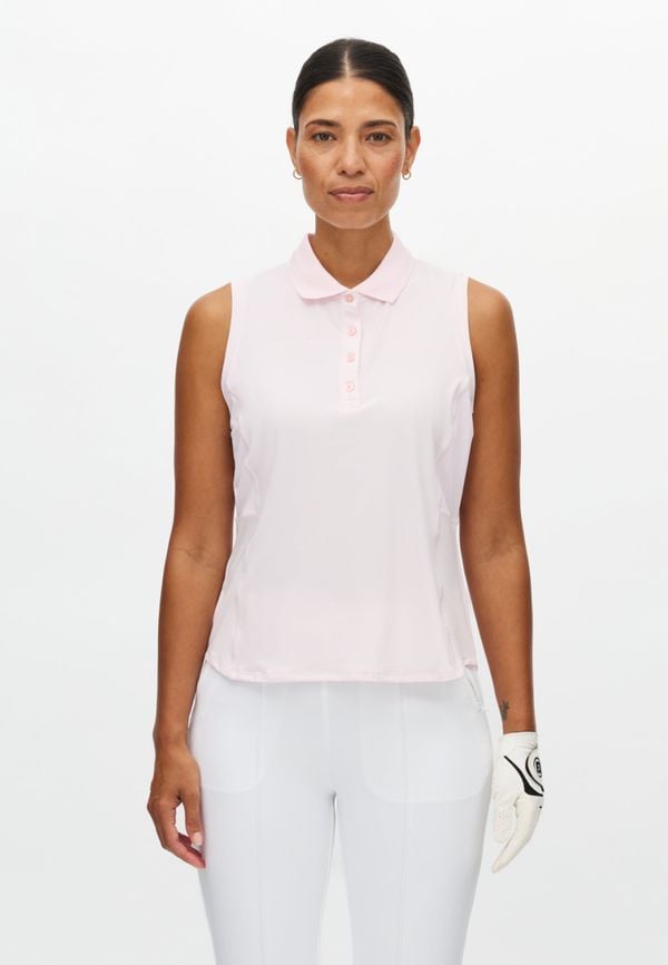 Nicky Sleeveless Poloshirt, Cradle Pink