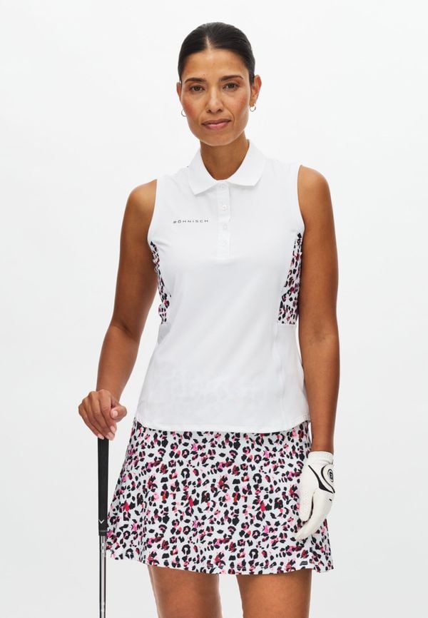 Nicky Sleeveless Poloshirt, Leo Pink/Beet