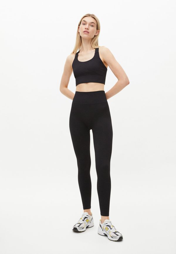 Seamless Rib Tights, Black