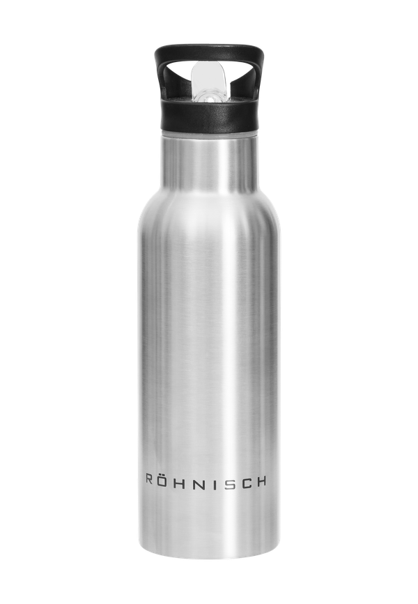 Straw Water Bottle, Silver