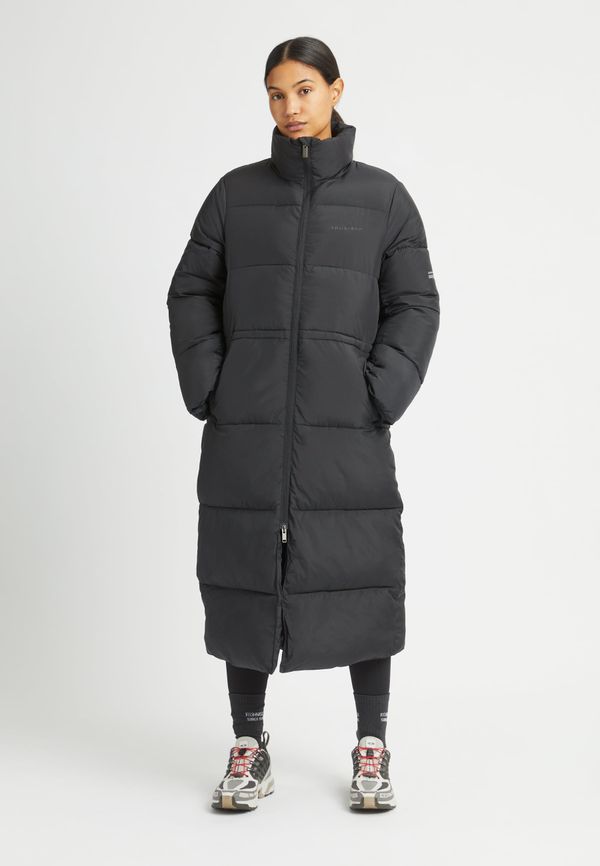 Pebble Drawstring Coat, Black