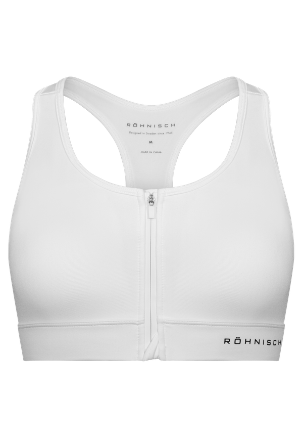 Essential Zip Sportsbra, White