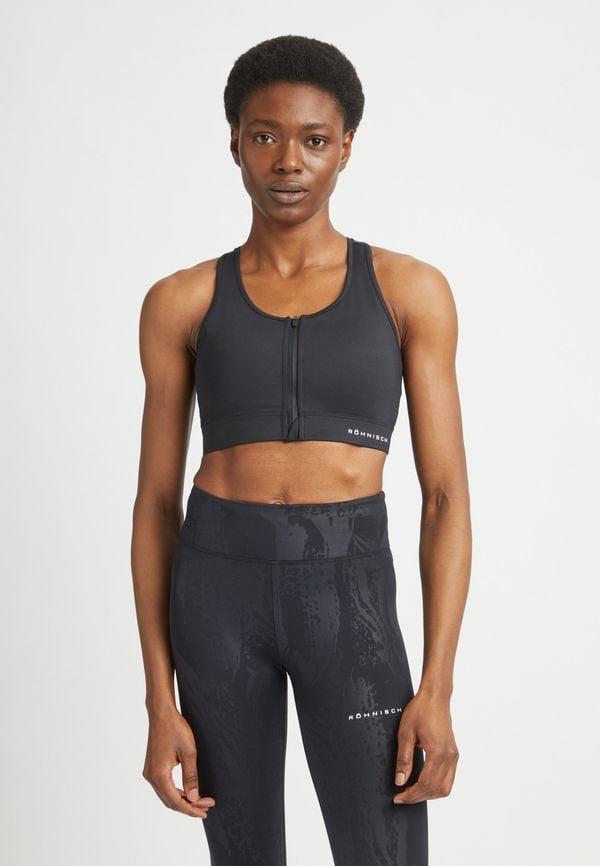 Essential Zip Sportsbra, Black